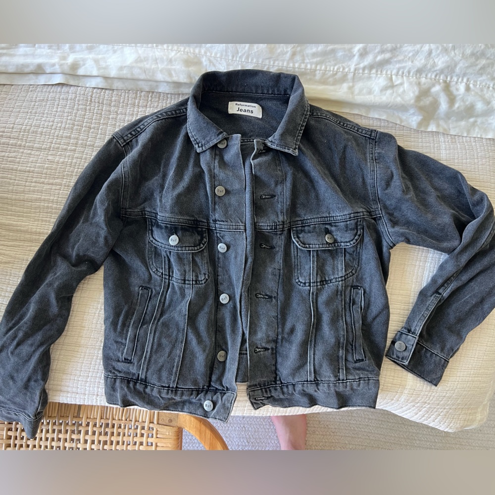 Reformation Black Denim Jacket